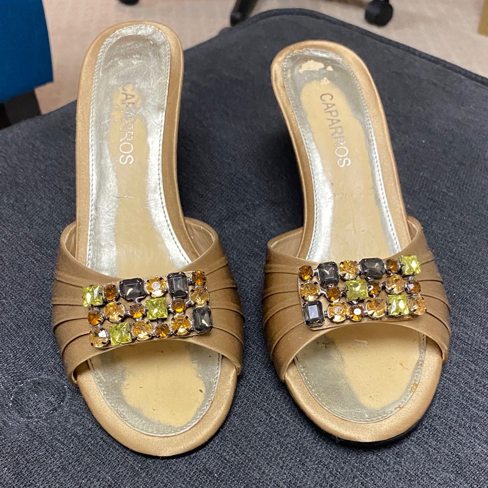 Caparros Gold Embellished Mules